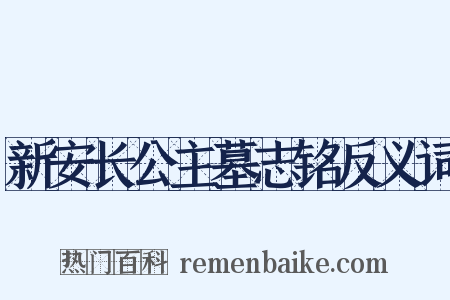 新安长公主墓志铭反义词是什么意思的图片